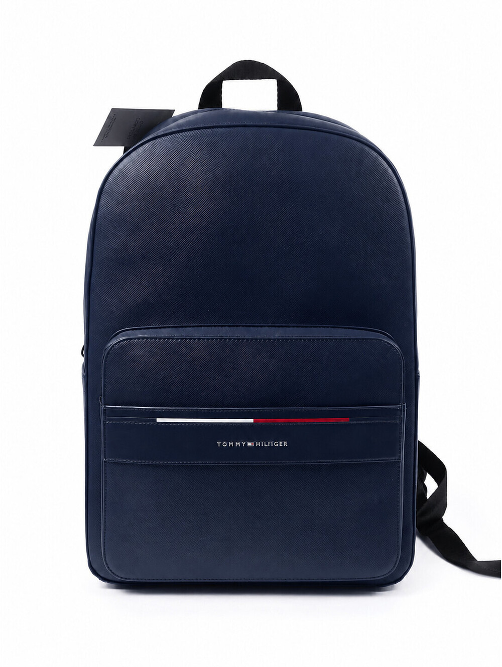 Tommy Hilfiger Men’s Navy Backpack Logo Stripe Zip Laptop Travel Bookbag NWT